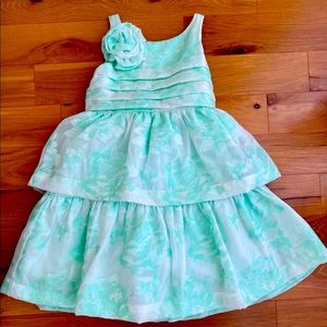 Janie&Jack Organza Dress Special Occasion,Green, Kid Girl 4T Pre Owned